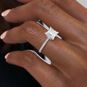 The Pave Nelly Set With A 3 Carat Princess Lab Diamond