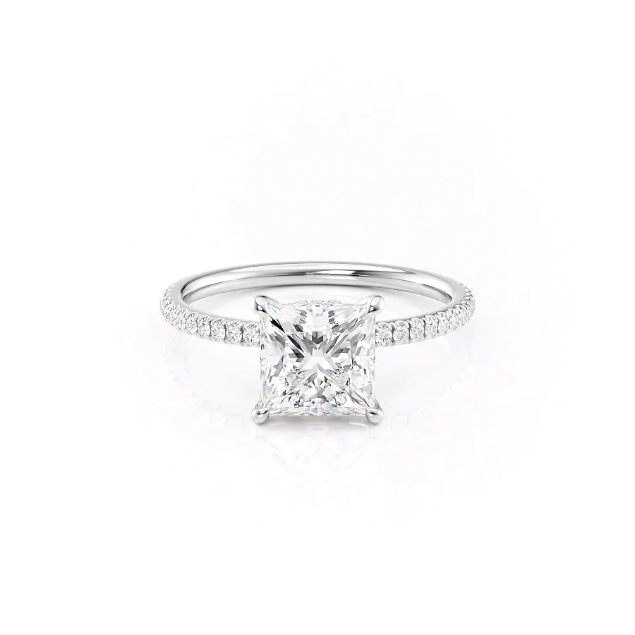 The Pave Nelly Set With A 2 Carat Princess Moissanite