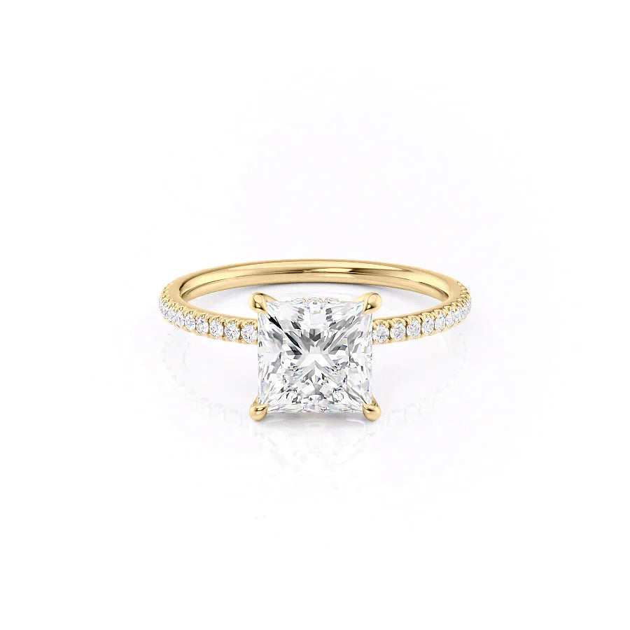 The Pave Nelly Set With A 2 Carat Princess Lab Diamond