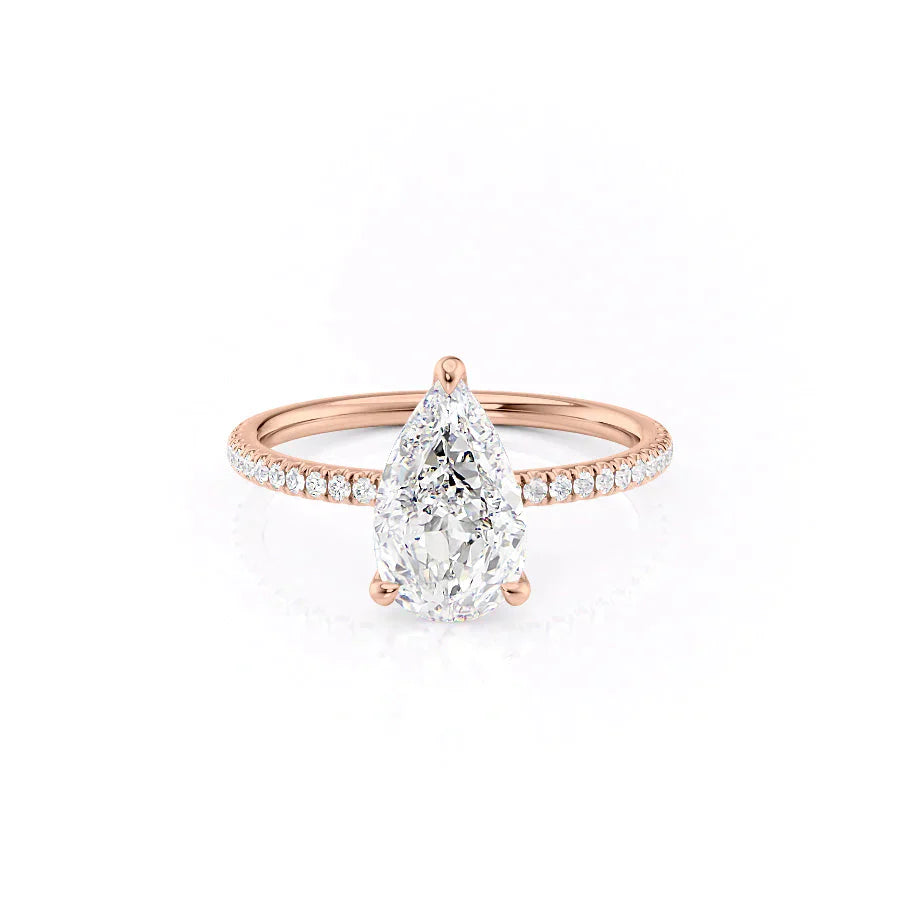 The Pave Nelly Set With A 1 Carat Pear Lab Diamond