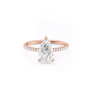 The Pave Nelly Set With A 1 Carat Pear Lab Diamond