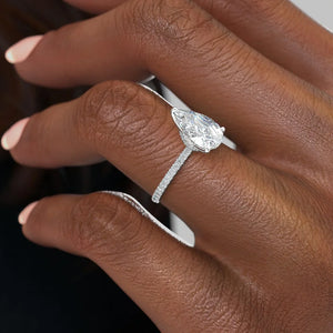 The Pave Nelly Set With A 3 Carat Pear Lab Diamond