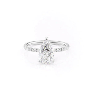 The Pave Nelly Set With A 1 Carat Pear Moissanite