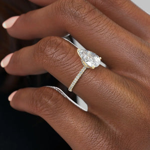 The Pave Nelly Set With A 3 Carat Pear Lab Diamond