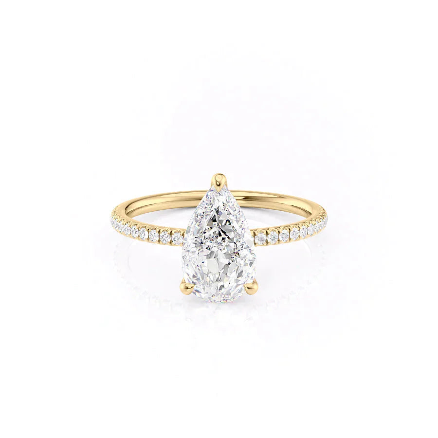 The Pave Nelly Set With A 4 Carat Pear Moissanite