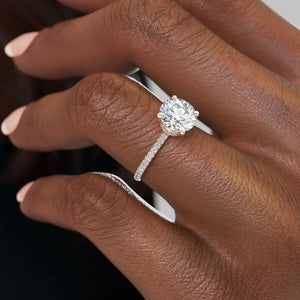 The Pave Nelly Set With A 1.5 Carat Round Lab Diamond