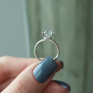 The Pave Nelly Set With A 3 Carat Round Lab Diamond