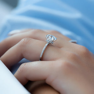 The Pave Nelly Set With A 3 Carat Round Lab Diamond