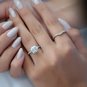 The Pave Nelly Set With A 3 Carat Round Lab Diamond