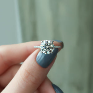 The Pave Nelly Set With A 3 Carat Round Lab Diamond