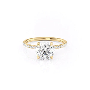The Pave Nelly Set With A 1.5 Carat Round Lab Diamond