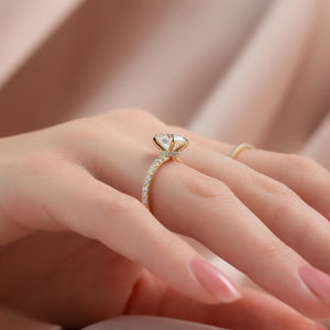 The Pave Nelly Set With A 3 Carat Round Lab Diamond