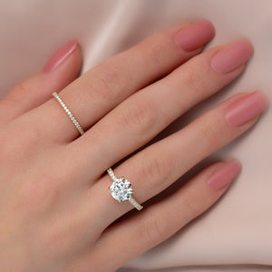 The Pave Nelly Set With A 3 Carat Round Lab Diamond