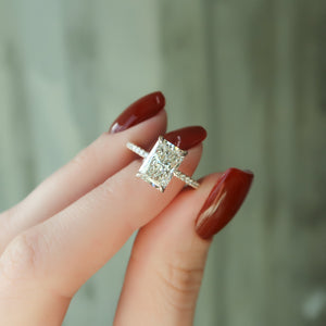 The Pave Nelly Set With A Radiant Lab Diamond