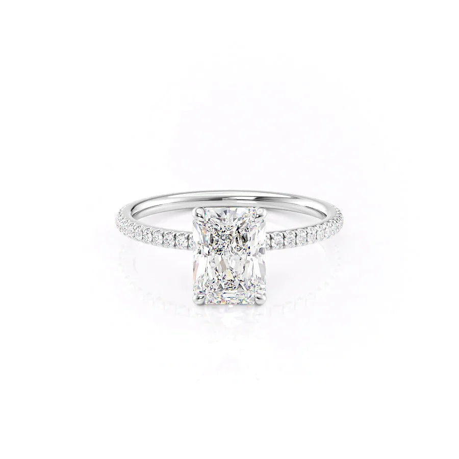 The Pave Nelly Set With A 3 Carat Radiant Moissanite