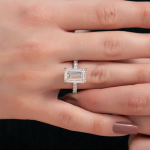 The Pave Nelly Set With A 1.5 Carat Radiant Lab Diamond