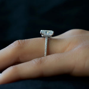 The Pave Nelly Set With A 1.5 Carat Radiant Lab Diamond