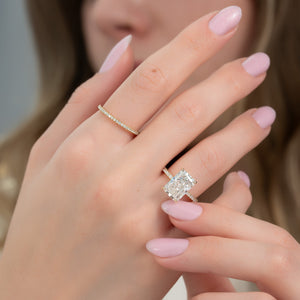 The Pave Nelly Set With A 3 Carat Radiant Lab Diamond