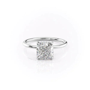 The Crown Kamellie Set With A 5 Carat Cushion Moissanite