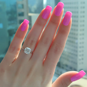 The Crown Kamellie Set With A 1 Carat Cushion Moissanite
