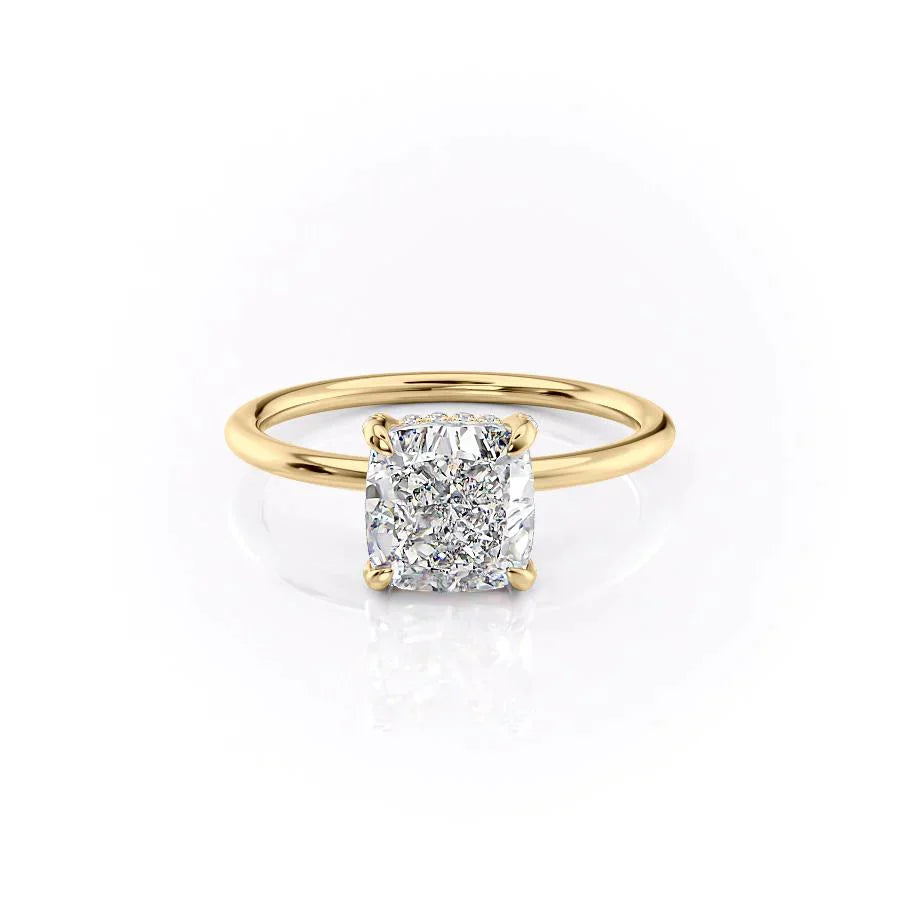 The Crown Kamellie Set With A 1 Carat Cushion Moissanite