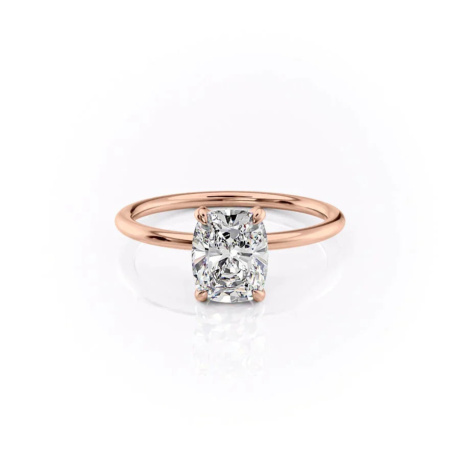 The Crown Kamellie Set With A 2 Carat Elongated Cushion Lab Diamond