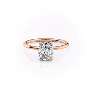 The Crown Kamellie Set With A 2.5 Carat Elongated Cushion Lab Diamond