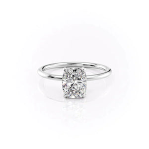 The Crown Kamellie Set With A 1.5 Carat Elongated Cushion Lab Diamond