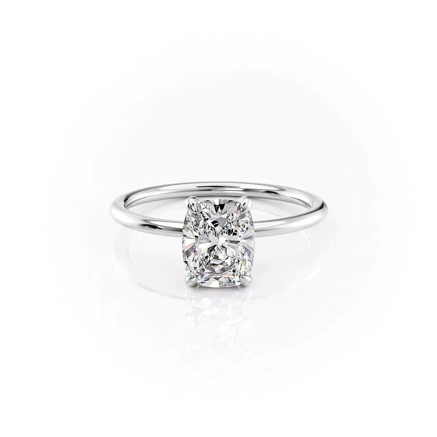 The Crown Kamellie Set With A 2 Carat Elongated Cushion Lab Diamond
