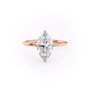 The Crown Kamellie Set With A 3 Carat Marquise Lab Diamond