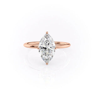 The Crown Kamellie Set With A 4 Carat Marquise Moissanite