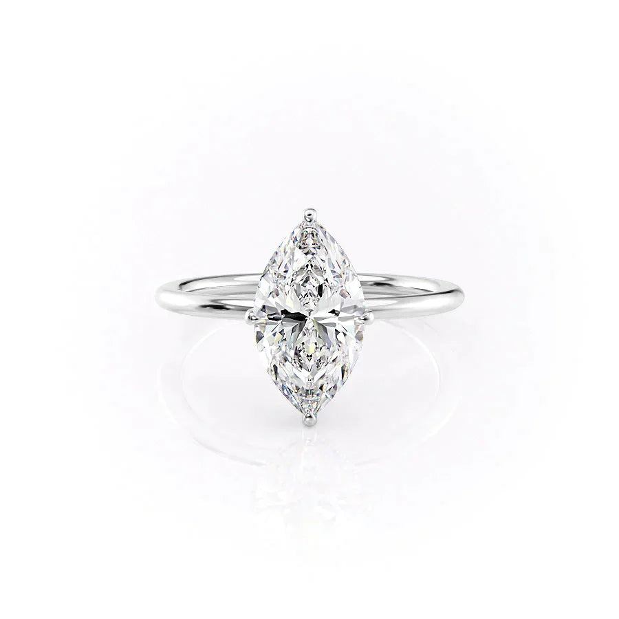 The Crown Kamellie Set With A 3 Carat Marquise Lab Diamond