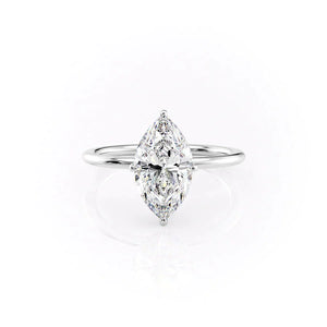 The Crown Kamellie Set With A 1.5 Carat Marquise Lab Diamond
