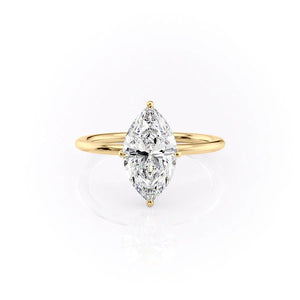 The Crown Kamellie Set With A 5 Carat Marquise Moissanite