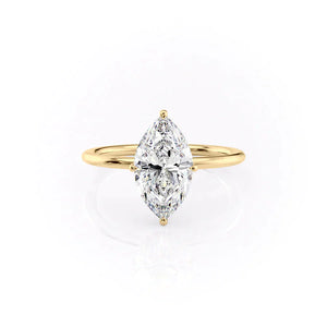 The Crown Kamellie Set With A 2 Carat Marquise Lab Diamond