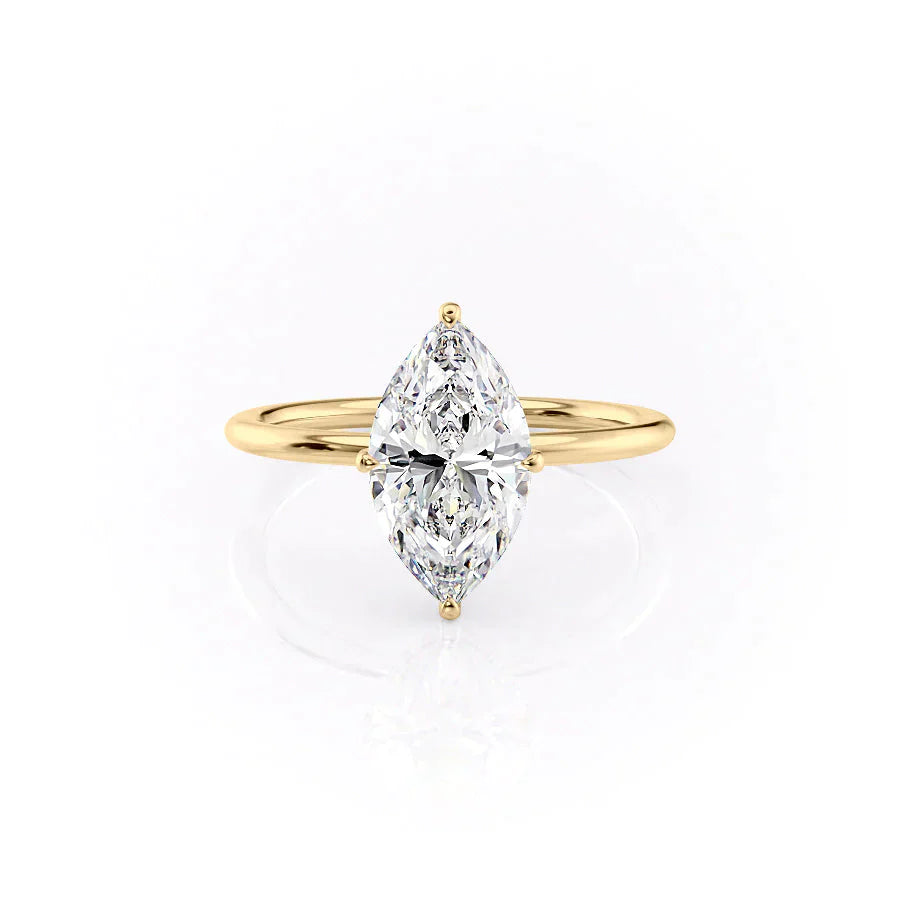 The Crown Kamellie Set With A 3 Carat Marquise Lab Diamond
