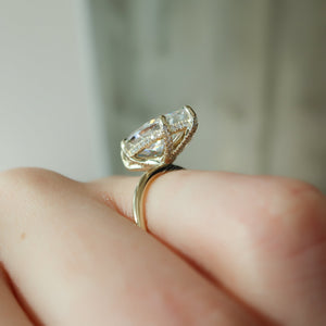 The Crown Kamellie Set With A 1.5 Carat Marquise Lab Diamond