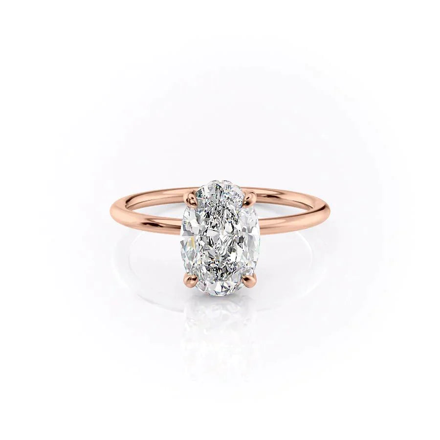 The Crown Kamellie Set With A 2 Carat Oval Lab Diamond