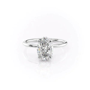 The Crown Kamellie Set With A 1 Carat Oval Lab Diamond