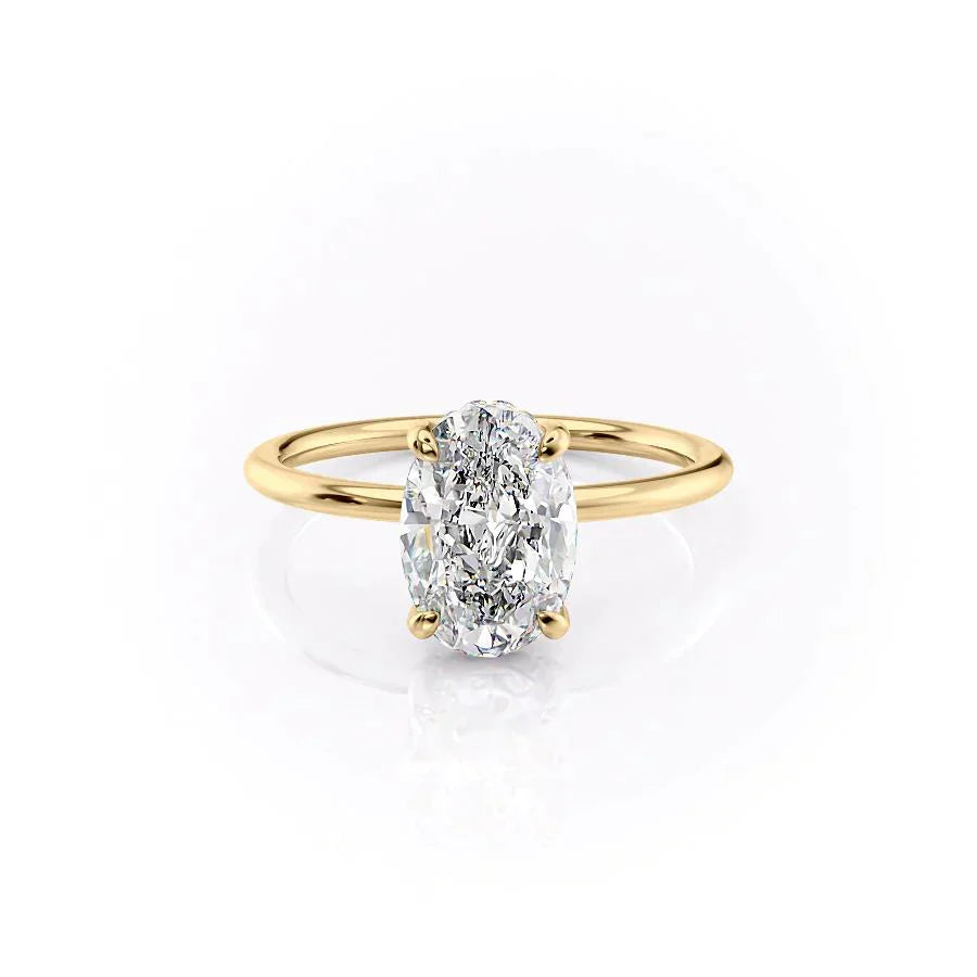 The Crown Kamellie Set With A 2 Carat Oval Lab Diamond