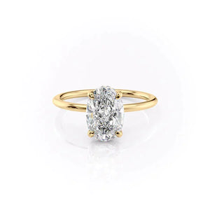 The Crown Kamellie Set With A 3 Carat Oval Lab Diamond