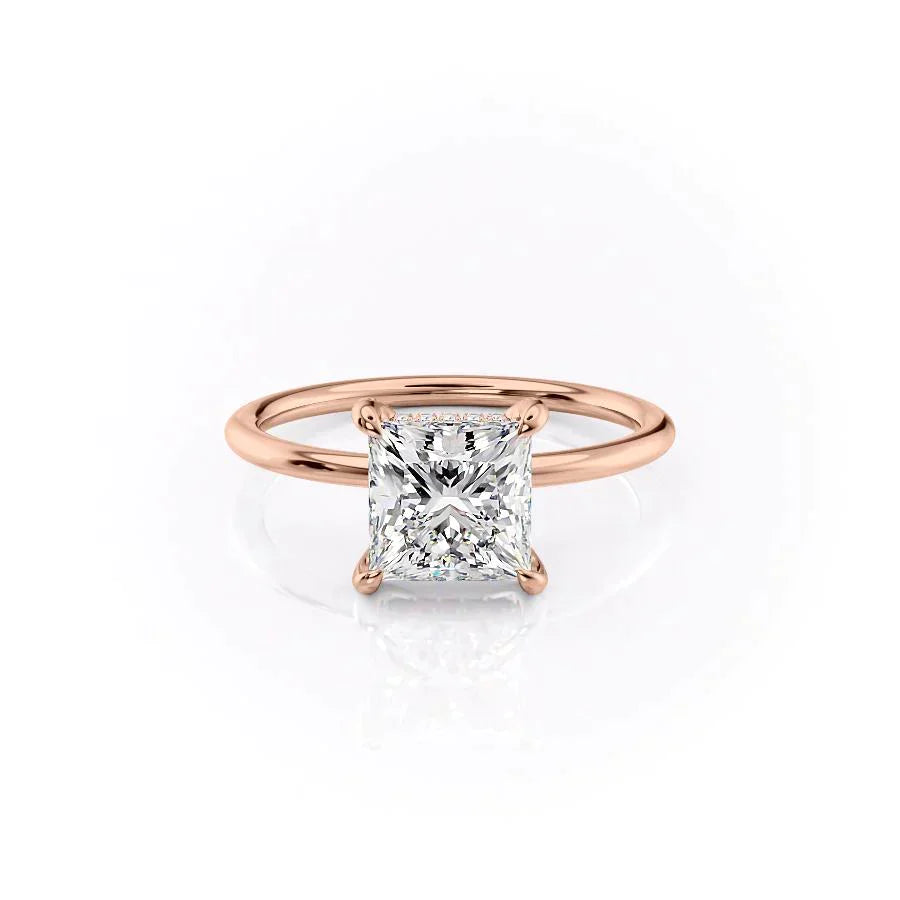 The Crown Kamellie Set With A 5 Carat Princess Moissanite