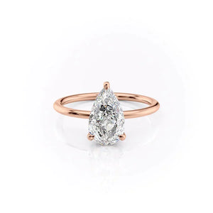 The Crown Kamellie Set With A 2 Carat Pear Lab Diamond