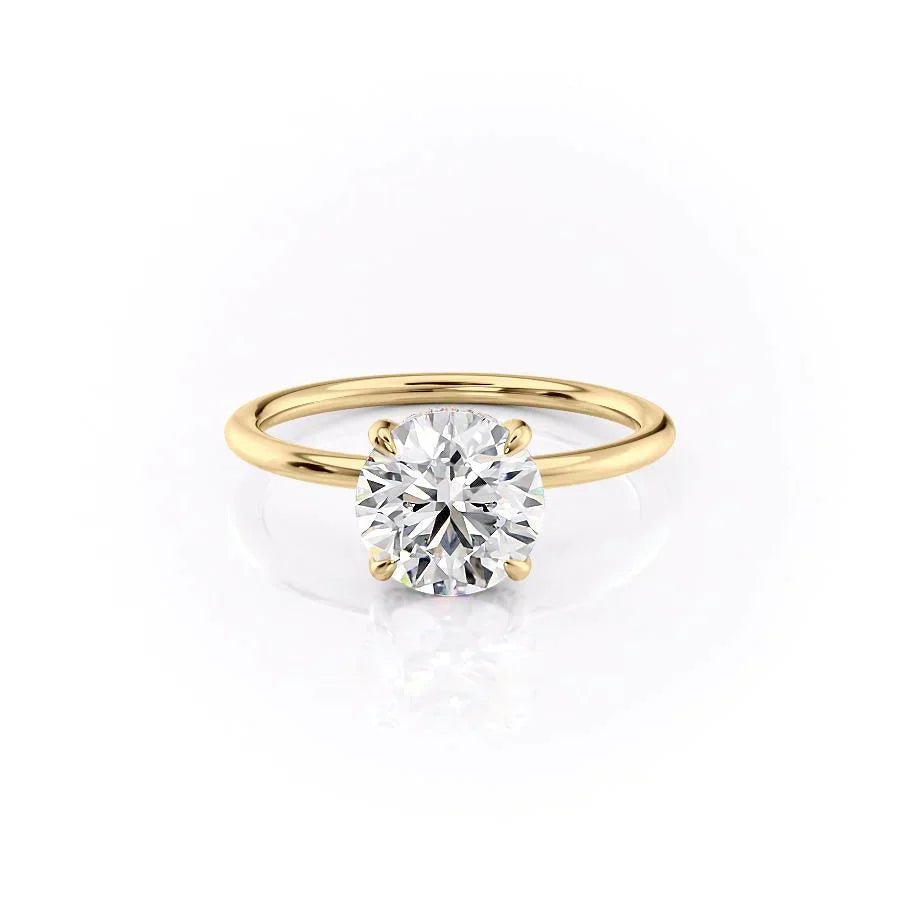 The Crown Kamellie Set With A 1.5 Carat Round Lab Diamond