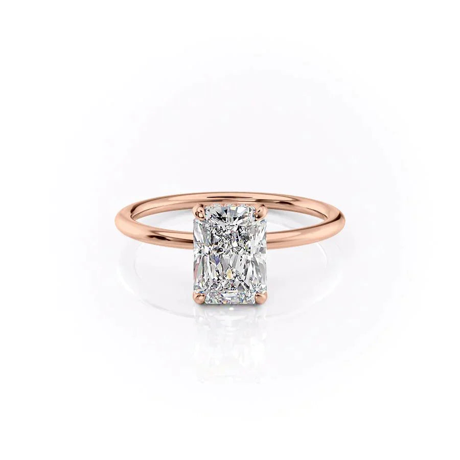 The Crown Kamellie Set With A 1 Carat Radiant Lab Diamond