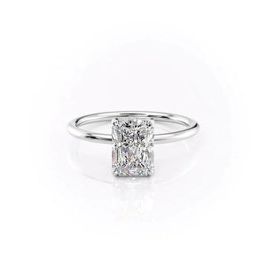 The Crown Kamellie Set With A 3 Carat Radiant Moissanite