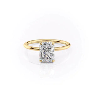 The Crown Kamellie Set With A 1.5 Carat Radiant Lab Diamond