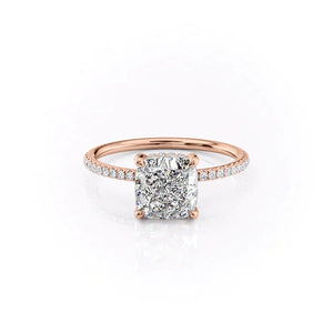 The Pave Crown Kamellie Set With A 5 Carat Cushion Moissanite
