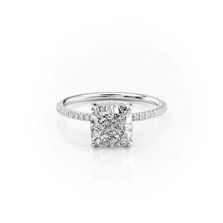 The Pave Crown Kamellie Set With A 2.5 Carat Cushion Lab Diamond