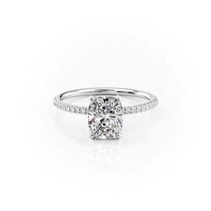 The Pave Crown Kamellie Set With A 1 Carat Elongated Cushion Lab Diamond